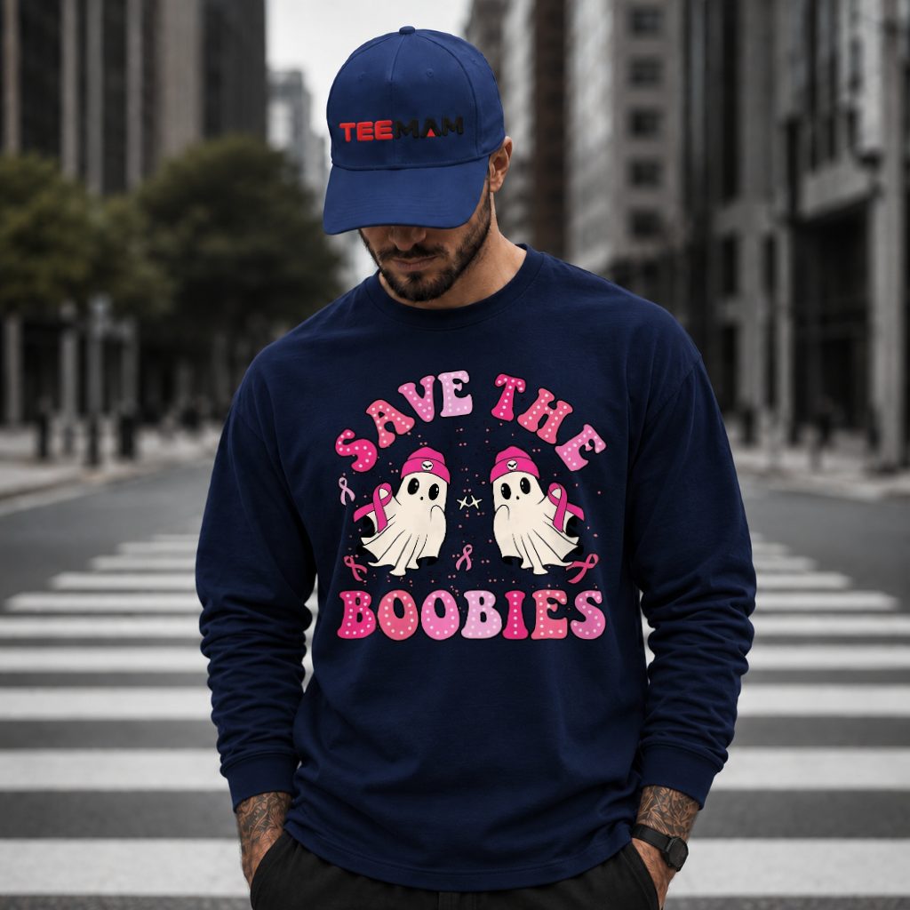 Twin Ghosts Beanies Save The Boobies Long Sleeve Twin Ghosts Beanies Save The Boobies Long Sleeve