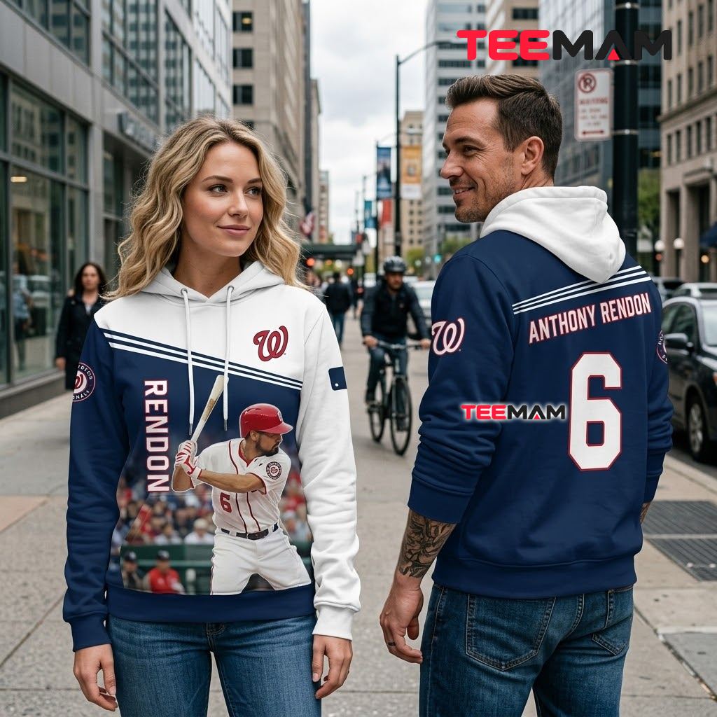 Washington Nationals All Over Print 3D Hoodie Anthony Rendon 6 Player Portrait Back Washington Nationals All Over Print 3D Hoodie Anthony Rendon 6 Player Portrait Back