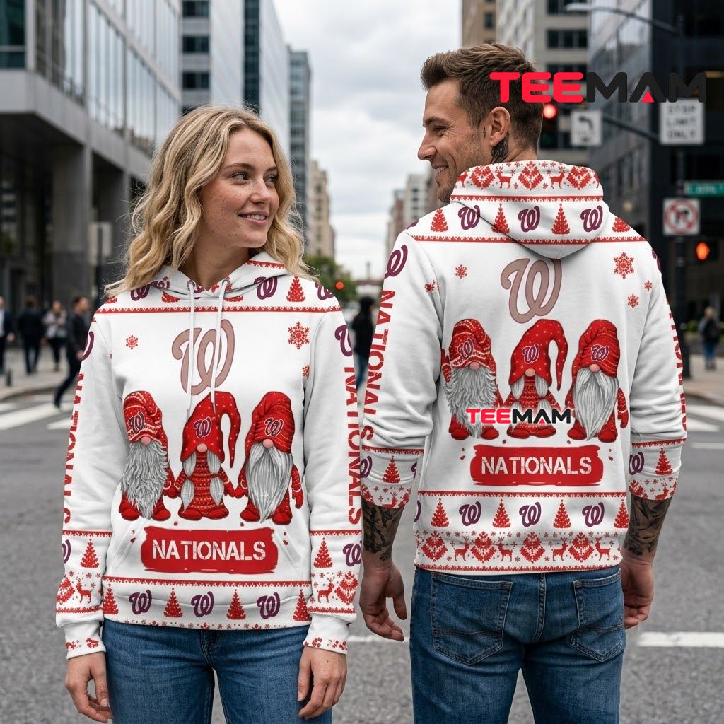 Washington Nationals All Over Print 3D Hoodie Christmas Gnomes Trio Back Washington Nationals All Over Print 3D Hoodie Christmas Gnomes Trio Back