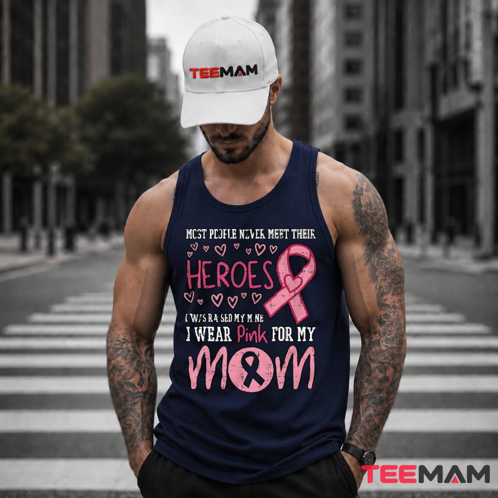 Wear Pink For My Mom Heroes Ribbon Tank Top Wear Pink For My Mom Heroes Ribbon Tank Top