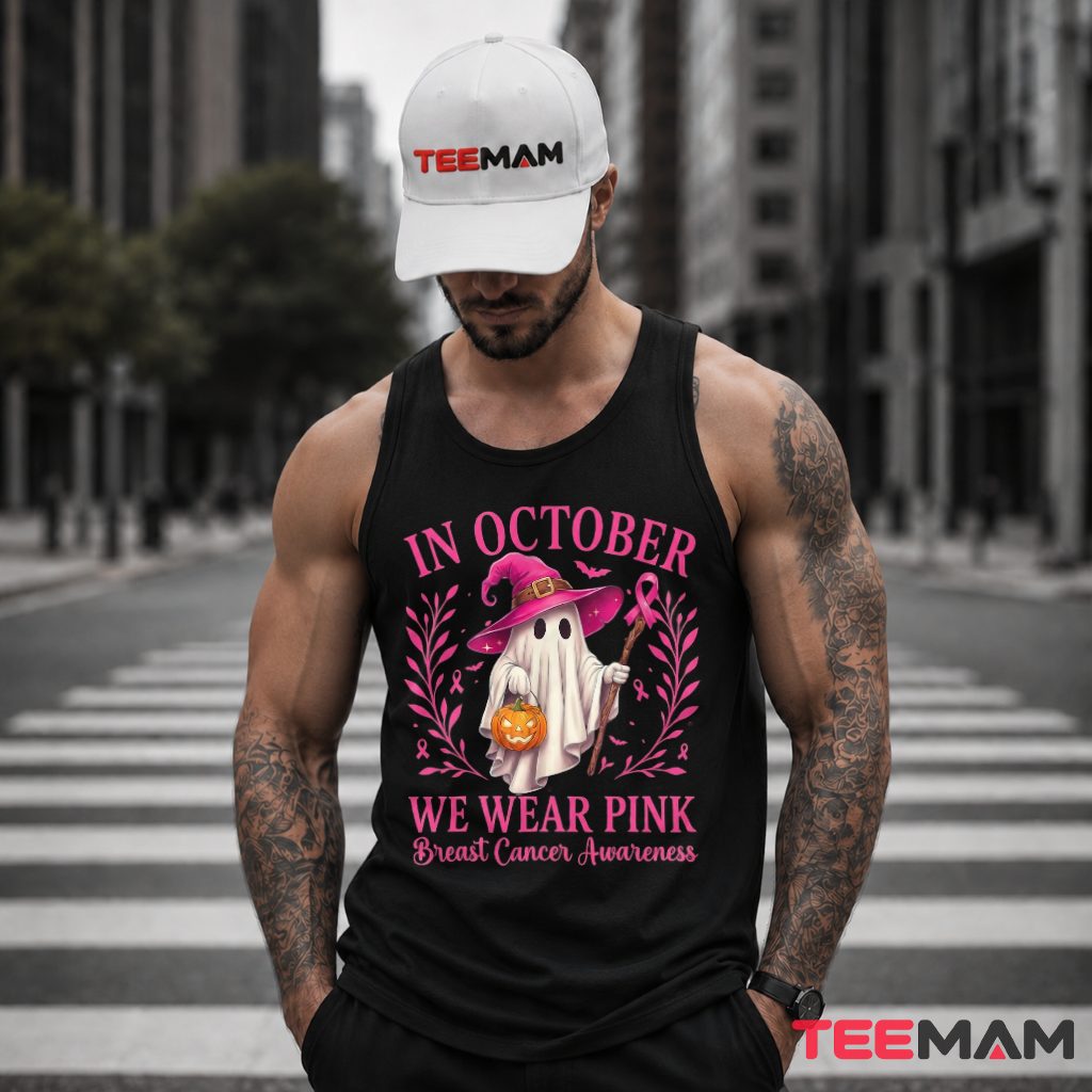 Witch Ghost Pumpkin Basket October Pink Tank Top Witch Ghost Pumpkin Basket October Pink Tank Top
