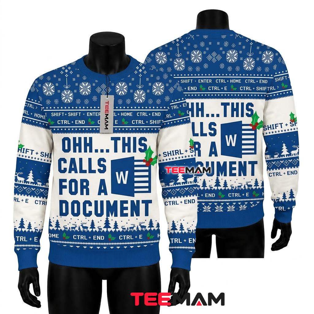 Word Ugly Christmas Sweater This Calls For A Document Front
