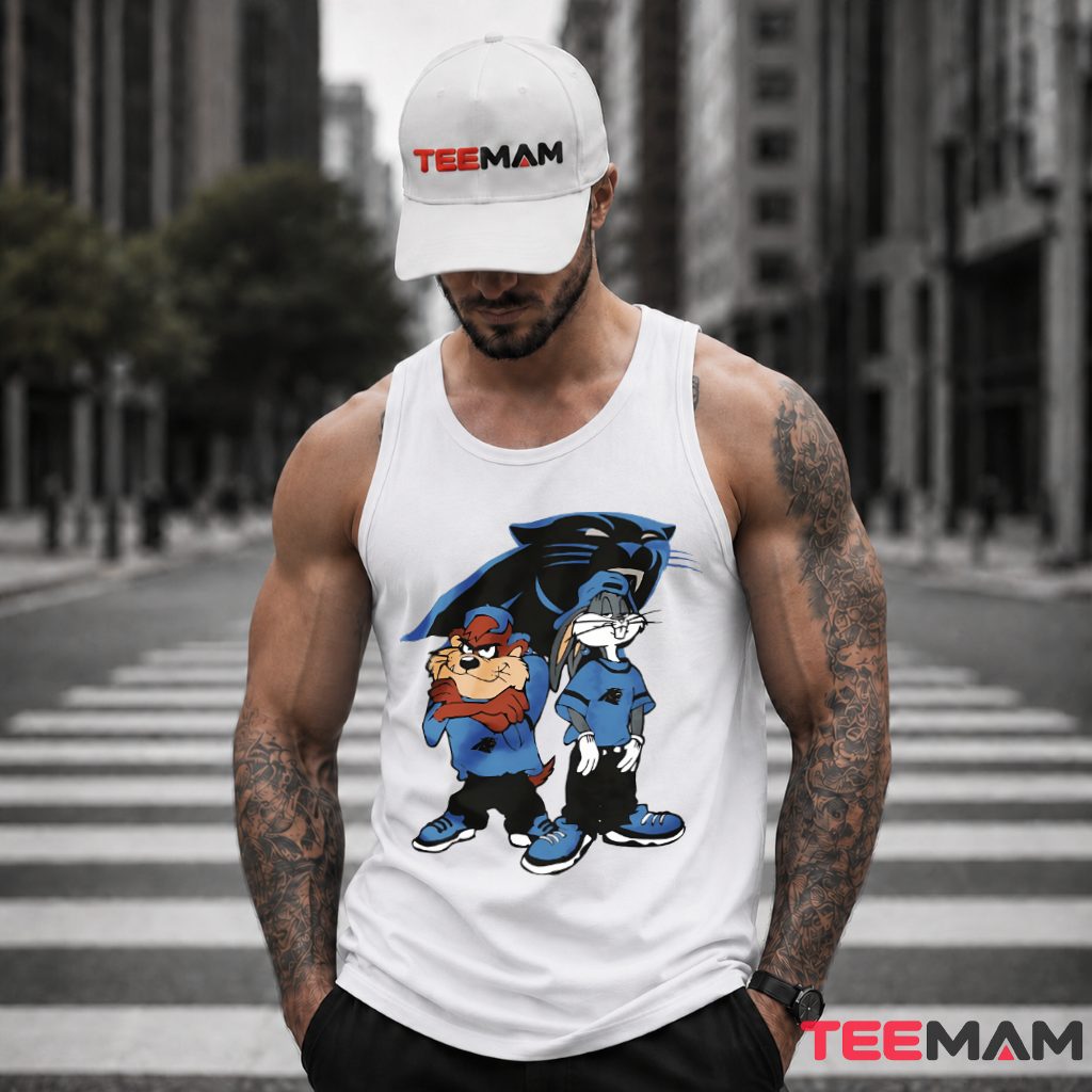 Carolina Panthers Bugs Bunny And Taz Looney Tunes Tank Top Carolina Panthers Bugs Bunny And Taz Looney Tunes Tank Top
