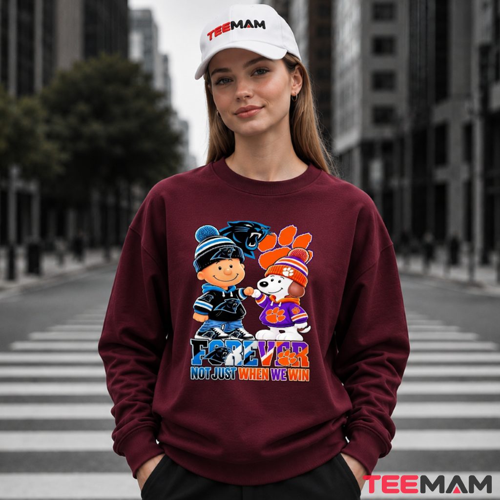 Carolina Panthers Clemson Tigers Snoopy Forever Long Sleeve Carolina Panthers Clemson Tigers Snoopy Forever Long Sleeve