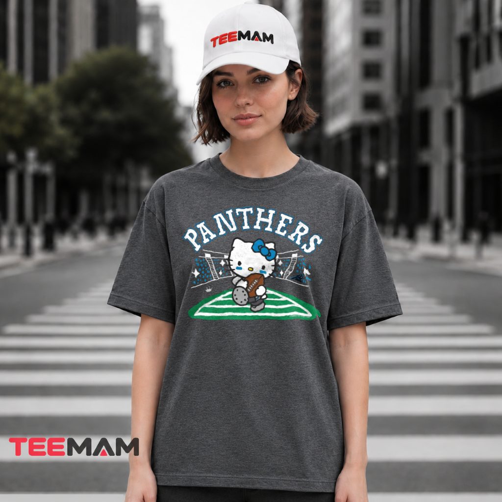 Carolina Panthers Hello Kitty Stadium Kicking T-Shirt