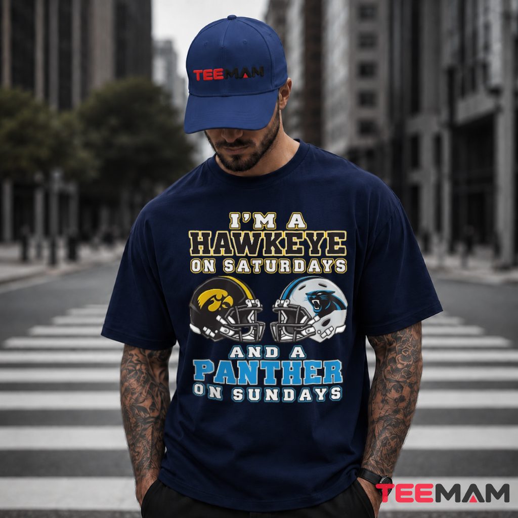 Carolina Panthers Iowa Hawkeyes Helmets Saturdays Sundays T-Shirt