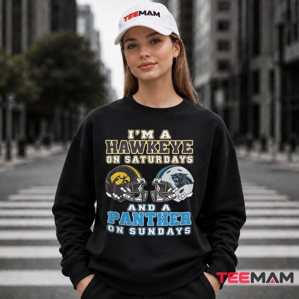 Carolina Panthers Iowa Hawkeyes Helmets Saturdays Sundays Long Sleeve Carolina Panthers Iowa Hawkeyes Helmets Saturdays Sundays Long Sleeve