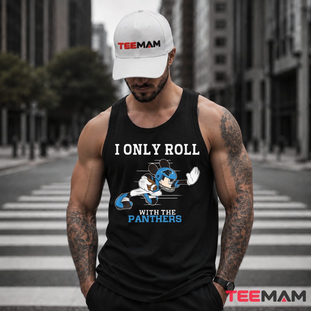 Carolina Panthers Mickey Mouse Rushing Player Tank Top Carolina Panthers Mickey Mouse Rushing Player Tank Top