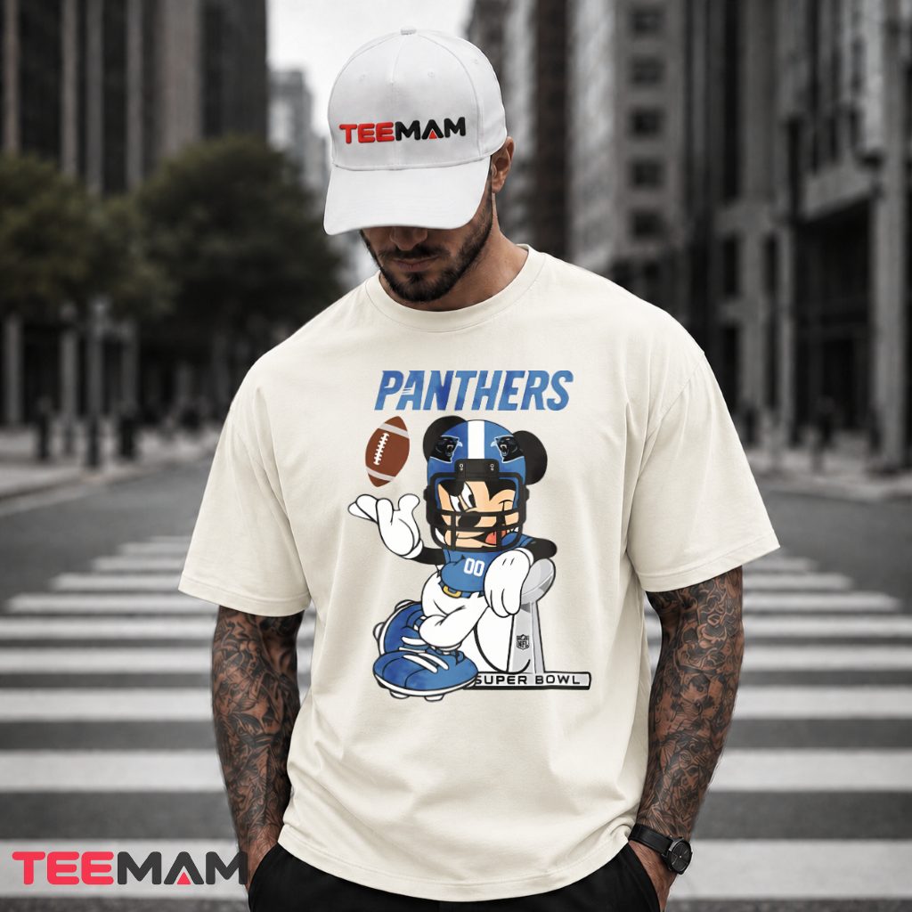 Carolina Panthers Mickey Mouse Super Bowl Trophy T-Shirt