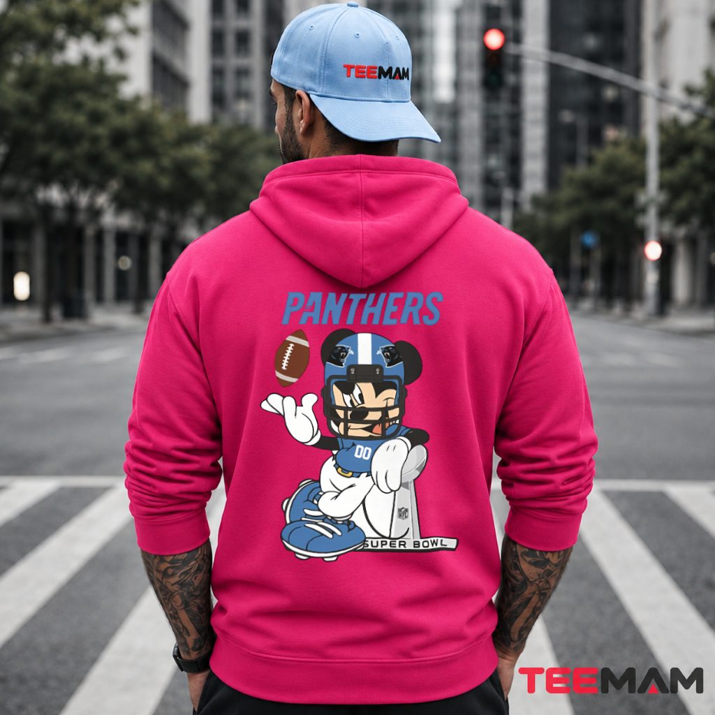 Carolina Panthers Mickey Mouse Super Bowl Trophy Hoodie Carolina Panthers Mickey Mouse Super Bowl Trophy Hoodie