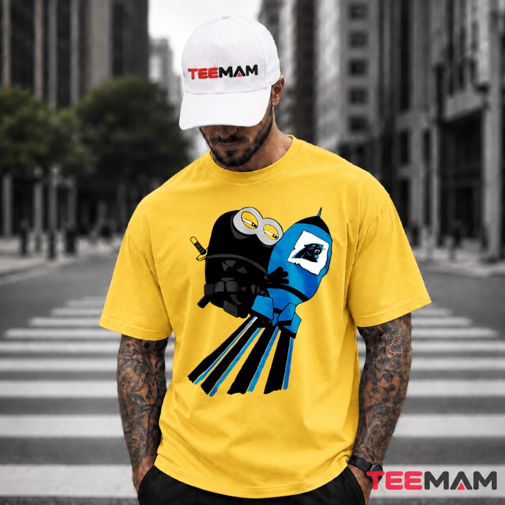 Carolina Panthers Minion Ninja Rocket Black Blue T-Shirt