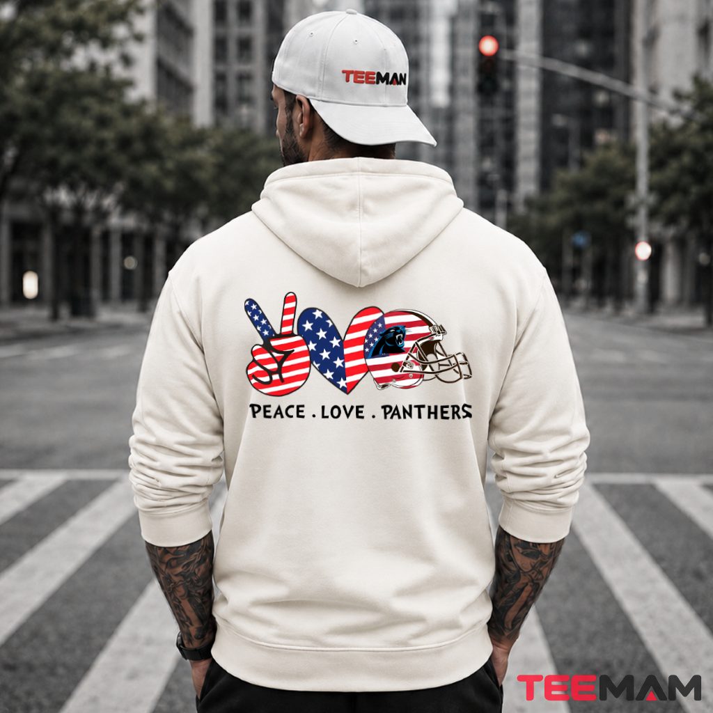 Carolina Panthers Patriotic Peace Love Helmet Hoodie Carolina Panthers Patriotic Peace Love Helmet Hoodie