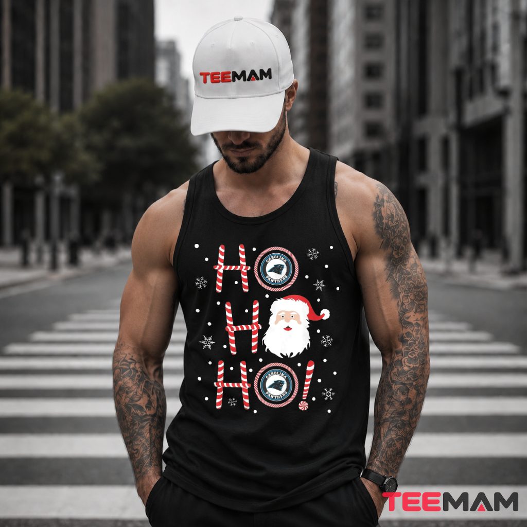 Carolina Panthers Santa Claus Candy Cane Ho Ho Ho Tank Top Carolina Panthers Santa Claus Candy Cane Ho Ho Ho Tank Top