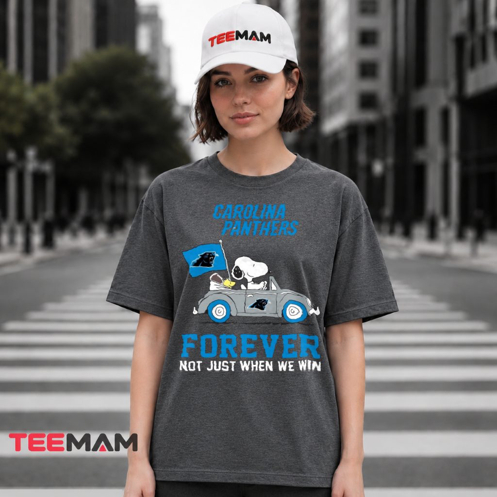 Carolina Panthers Snoopy Woodstock Convertible Car T-Shirt