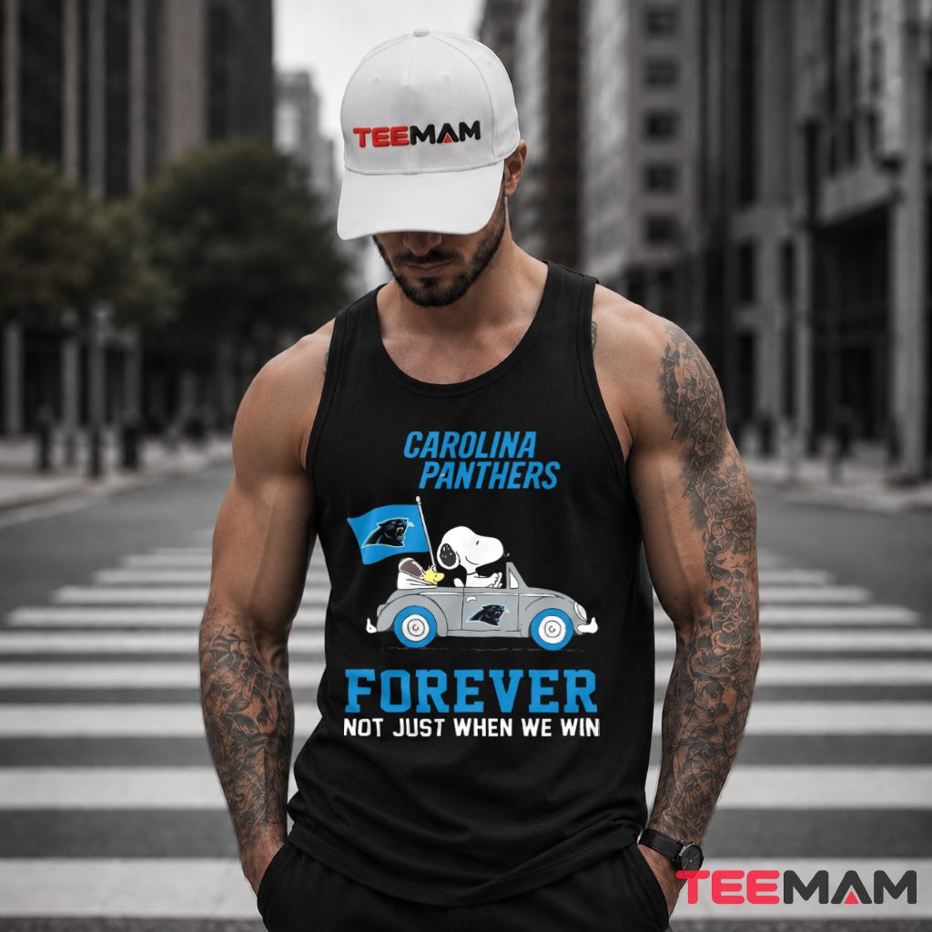 Carolina Panthers Snoopy Woodstock Convertible Car Tank Top Carolina Panthers Snoopy Woodstock Convertible Car Tank Top