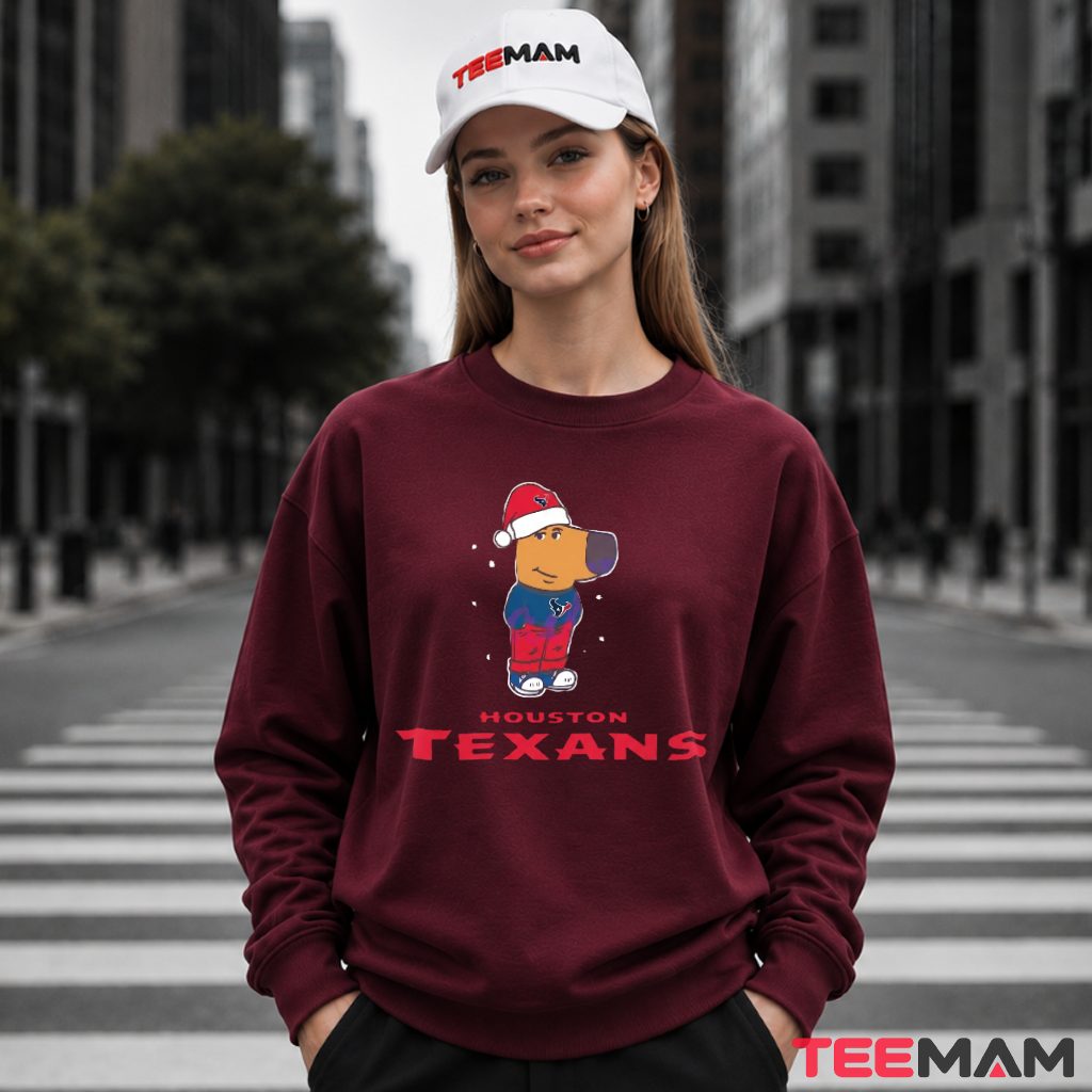 Houston Texans Chill Guy Christmas Fan Long Sleeve Houston Texans Chill Guy Christmas Fan Long Sleeve