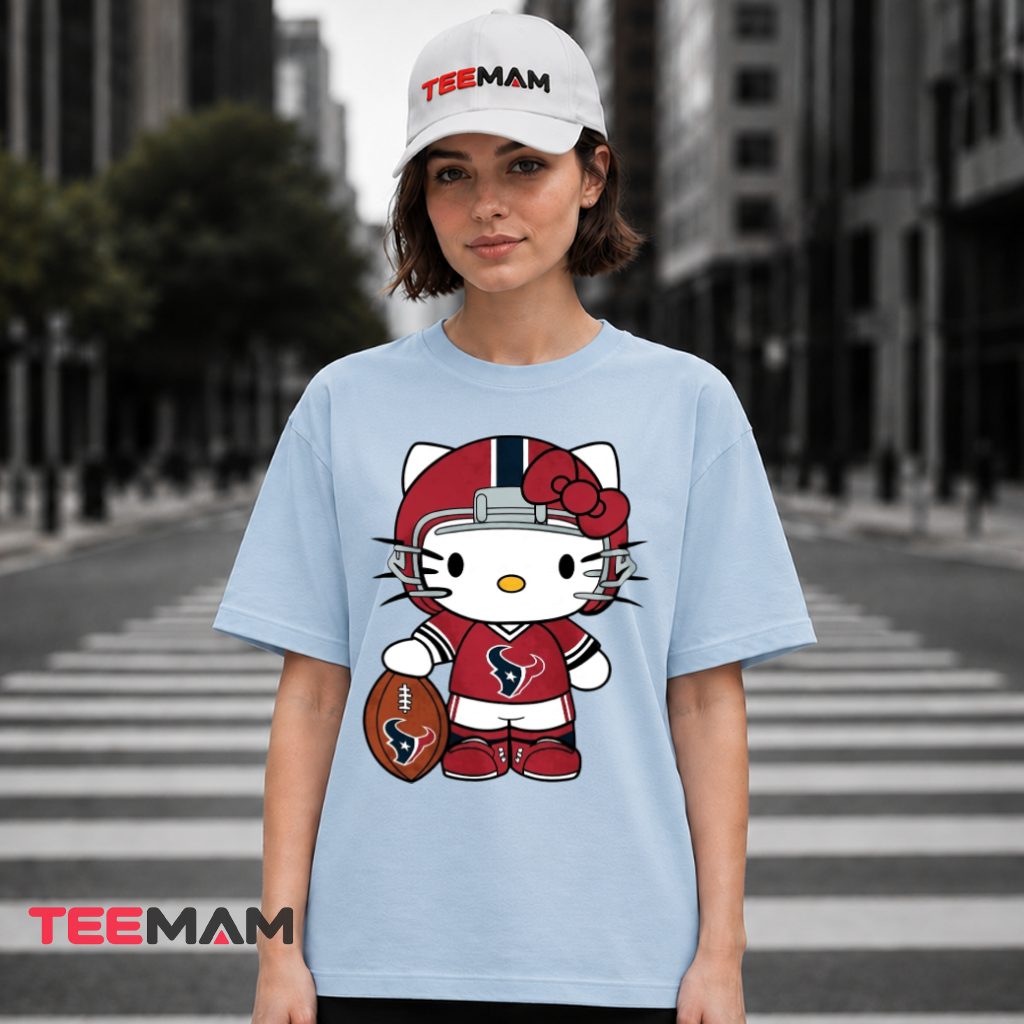 Houston Texans Cute Hello Kitty Football T-Shirt