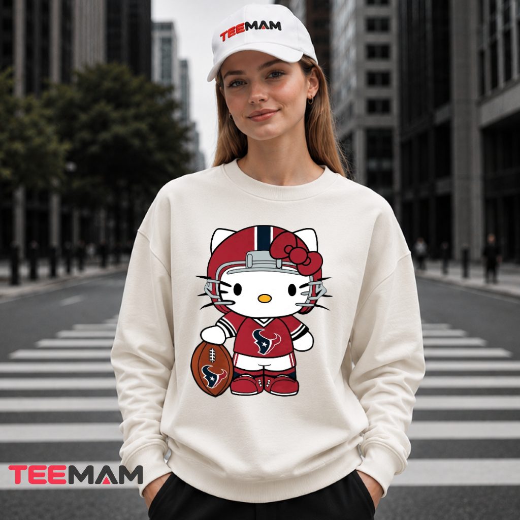 Houston Texans Cute Hello Kitty Football Long Sleeve Houston Texans Cute Hello Kitty Football Long Sleeve