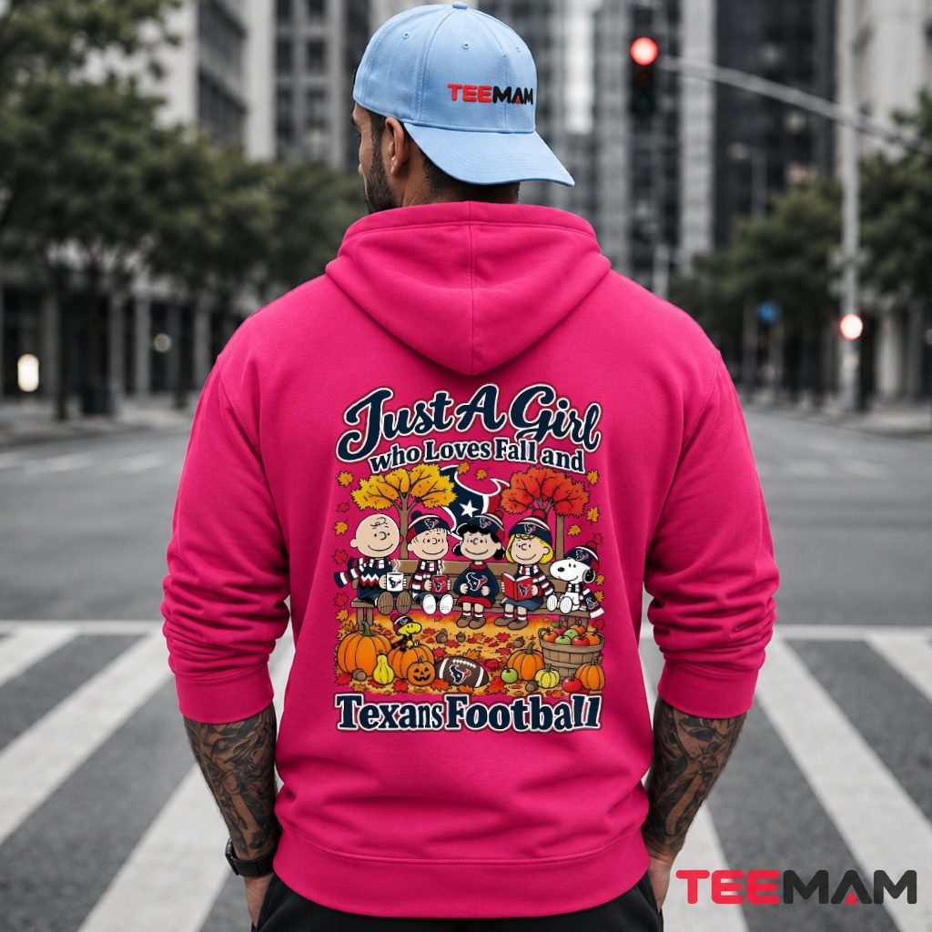 Houston Texans Just A Girl Who Loves Fall Football Hoodie Houston Texans Just A Girl Who Loves Fall Football Hoodie