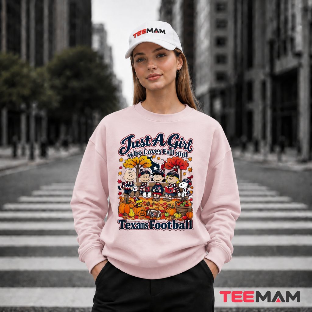 Houston Texans Just A Girl Who Loves Fall Football Long Sleeve Houston Texans Just A Girl Who Loves Fall Football Long Sleeve