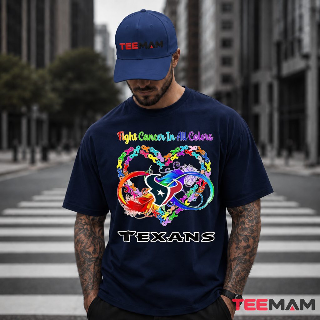 Houston Texans Rainbow Ribbons Infinity Heart Awareness T-Shirt