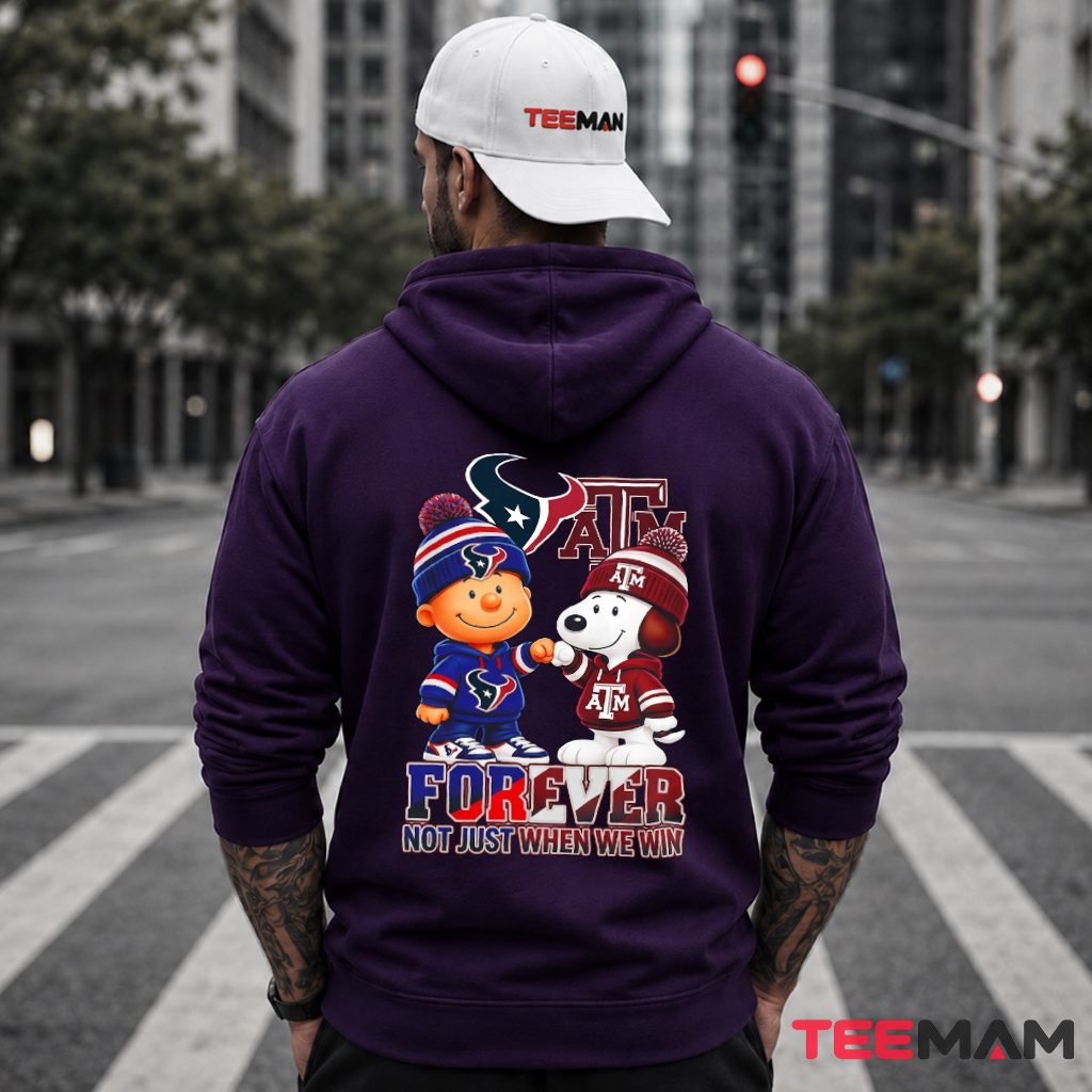 Houston Texans Texas A&M Aggies Snoopy Forever Hoodie Houston Texans Texas A&M Aggies Snoopy Forever Hoodie
