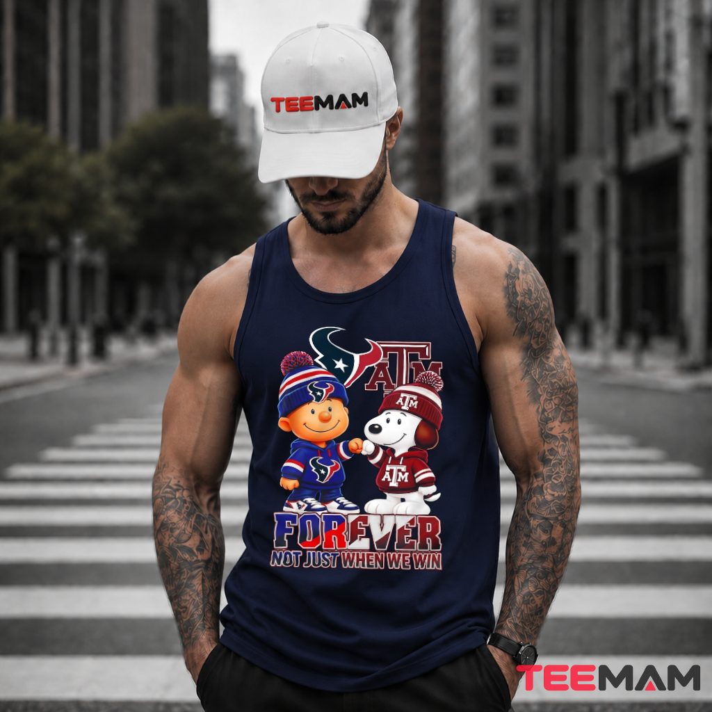 Houston Texans Texas A&M Aggies Snoopy Forever Tank Top Houston Texans Texas A&M Aggies Snoopy Forever Tank Top