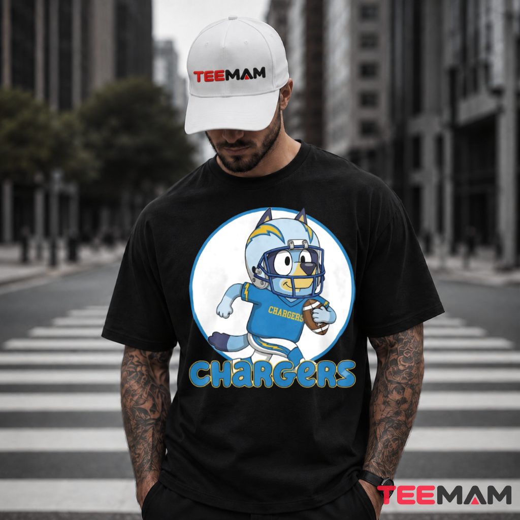 Los Angeles Chargers Bluey Football T-Shirt