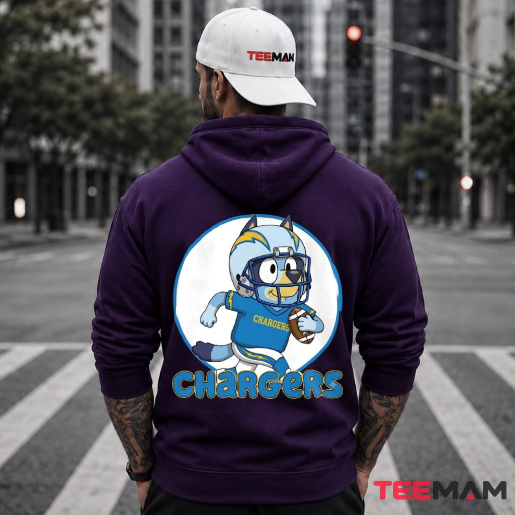 Los Angeles Chargers Bluey Football Hoodie Los Angeles Chargers Bluey Football Hoodie