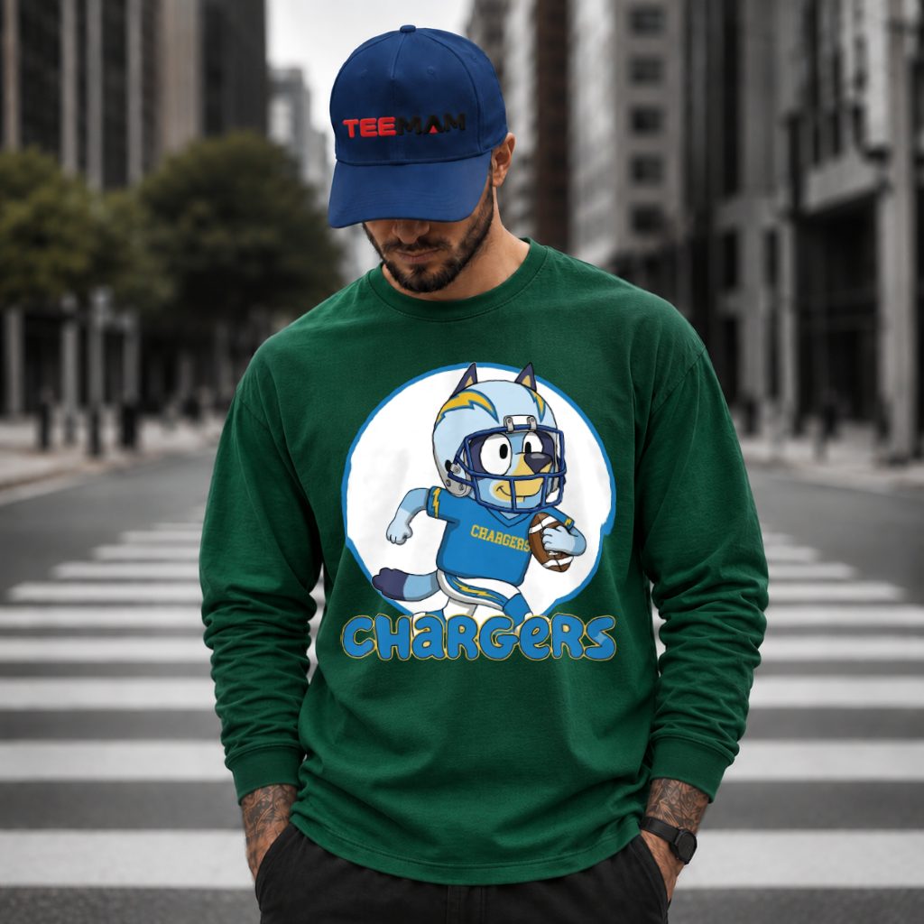 Los Angeles Chargers Bluey Football Long Sleeve Los Angeles Chargers Bluey Football Long Sleeve