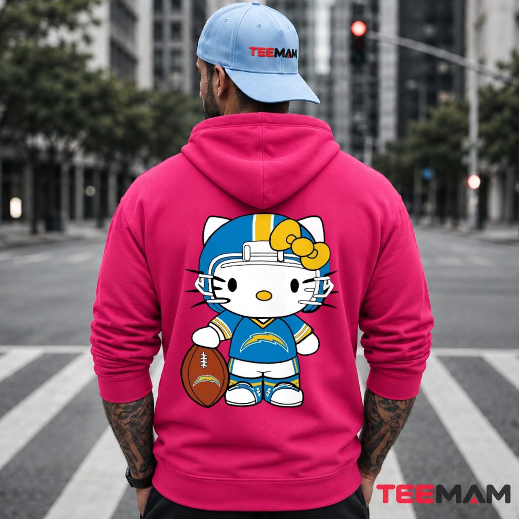 Los Angeles Chargers Hello Kitty Football Hoodie Los Angeles Chargers Hello Kitty Football Hoodie