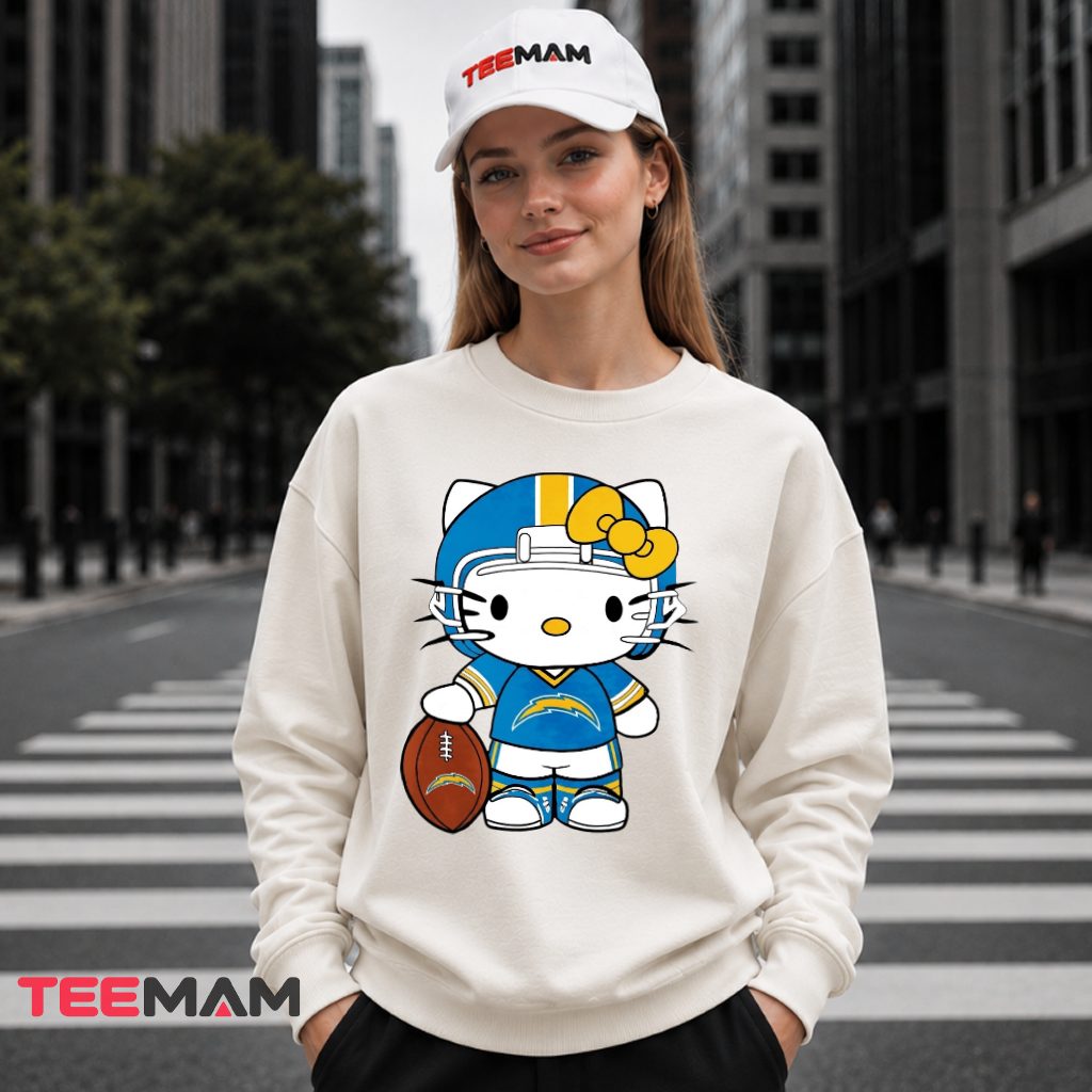 Los Angeles Chargers Hello Kitty Football Long Sleeve Los Angeles Chargers Hello Kitty Football Long Sleeve