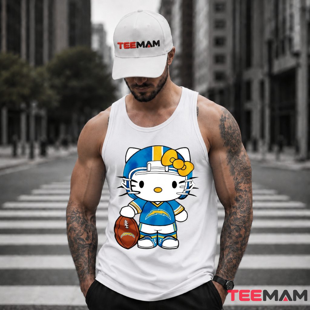 Los Angeles Chargers Hello Kitty Football Tank Top Los Angeles Chargers Hello Kitty Football Tank Top