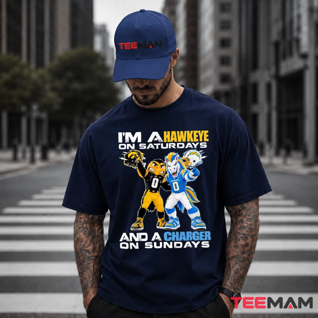 Los Angeles Chargers Iowa Hawkeyes Mascots Football T-Shirt