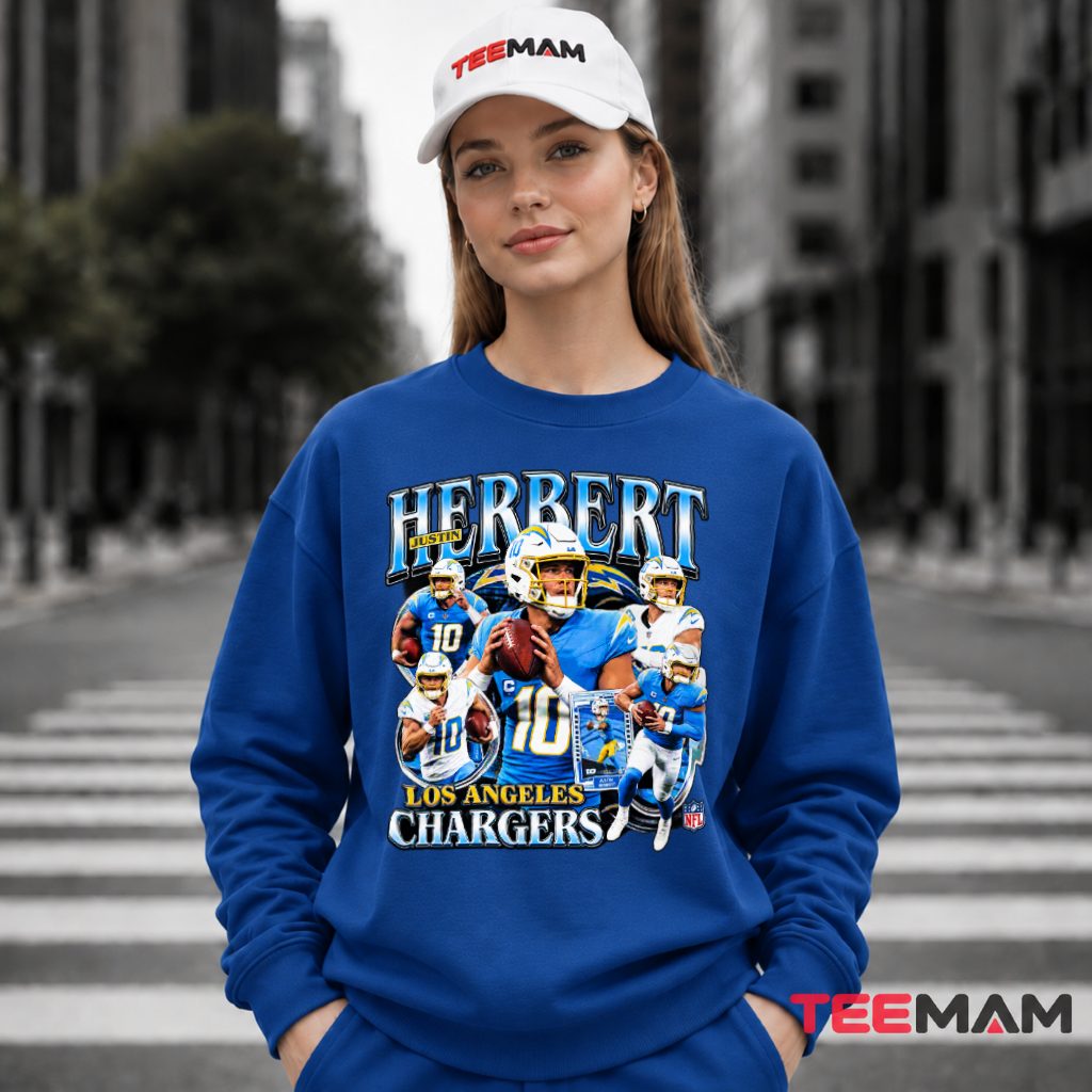 Los Angeles Chargers Justin Herbert Bootleg Long Sleeve Los Angeles Chargers Justin Herbert Bootleg Long Sleeve