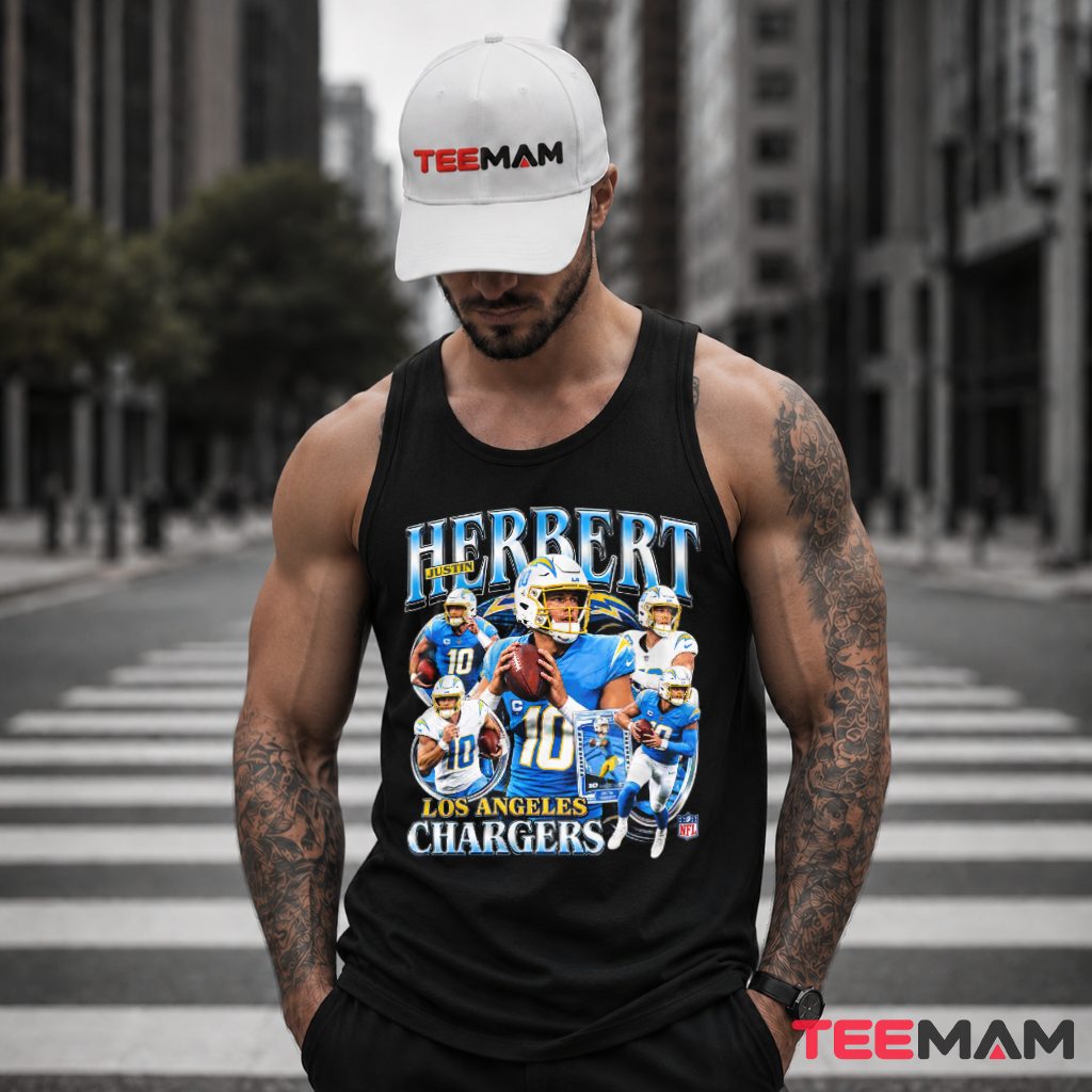 Los Angeles Chargers Justin Herbert Bootleg Tank Top Los Angeles Chargers Justin Herbert Bootleg Tank Top