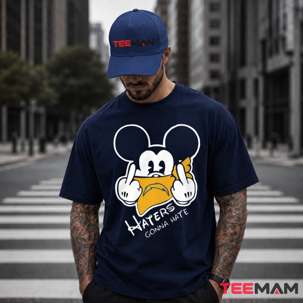 Los Angeles Chargers Mickey Mouse Yellow Bandana Haters T-Shirt