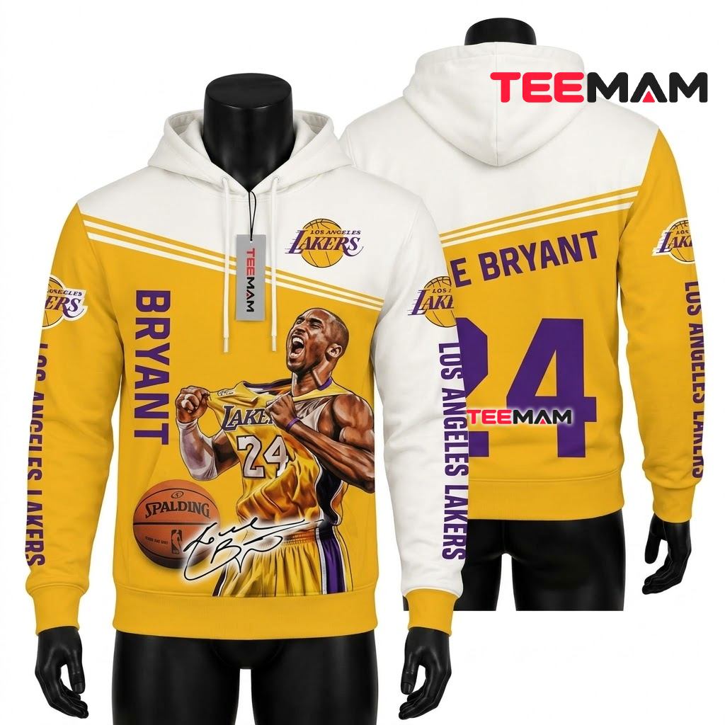 Los Angeles Lakers 3D Hoodie Number 24 Kobe Bryant