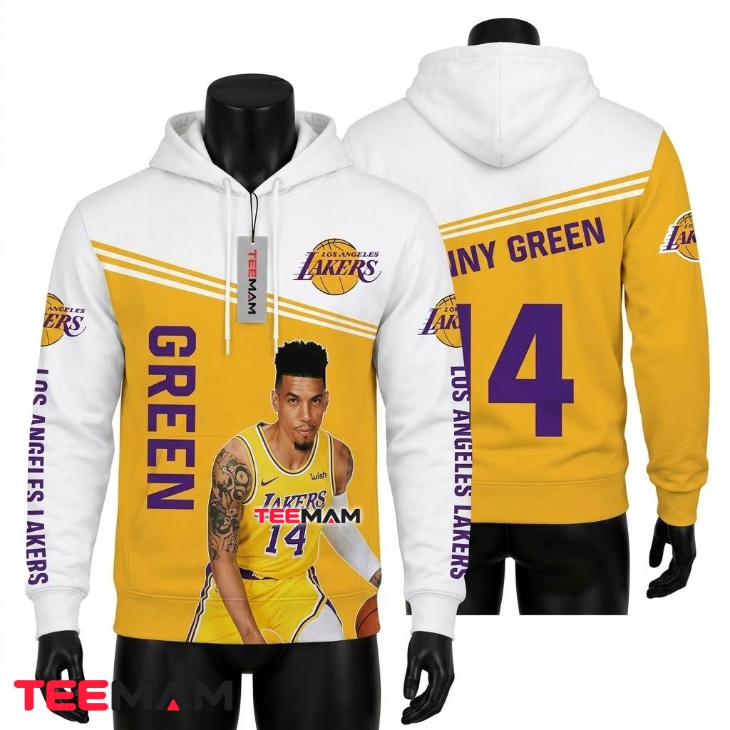 Los Angeles Lakers All Over Print 3D Hoodie Number 14 Danny Green