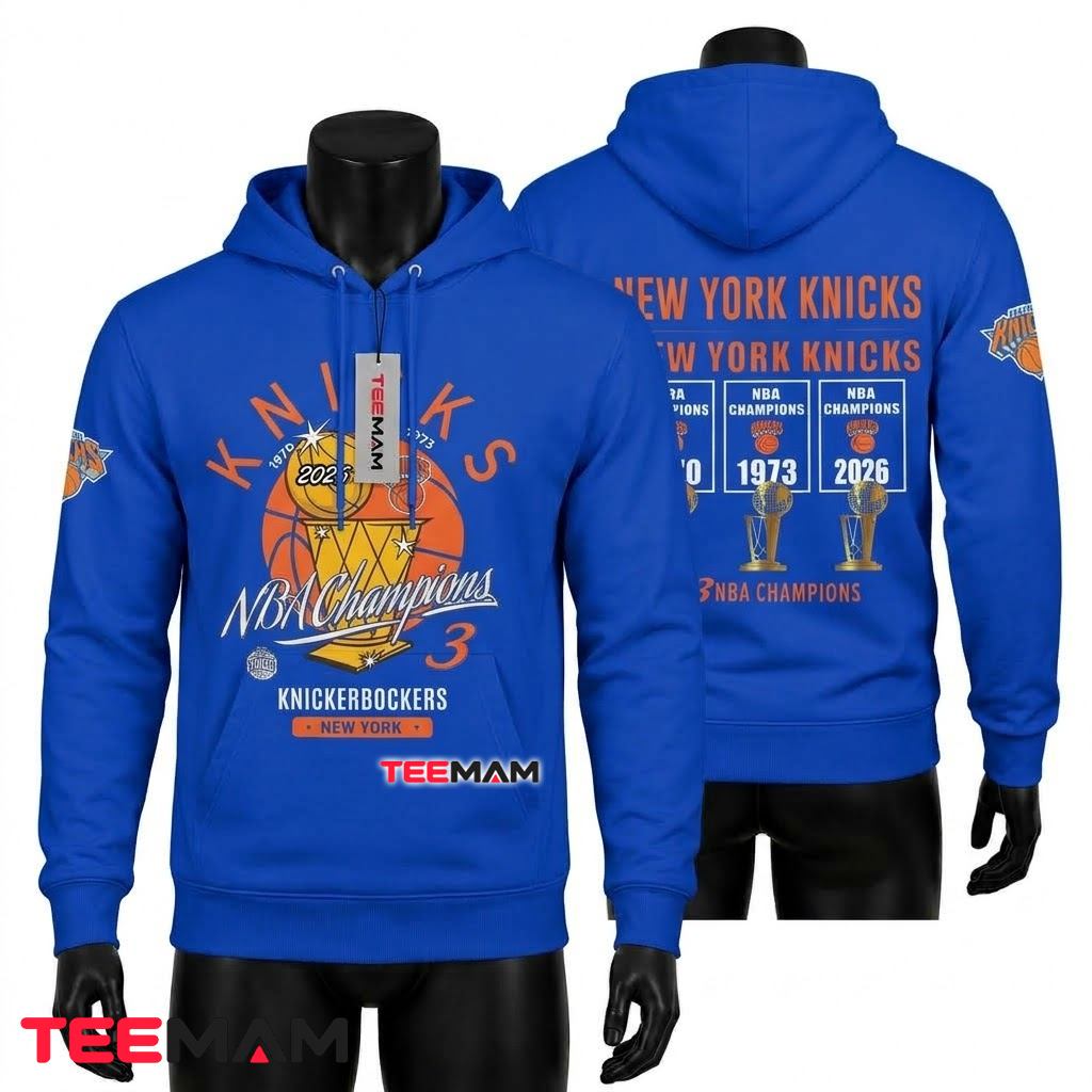 New York Knicks All Over Print 3D Hoodie 2026 NBA Finals Champions City Skyline